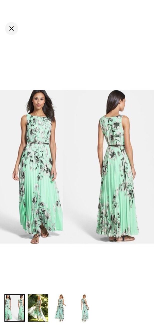 Eliza J Floral Maxi Dress Mint Green 4P